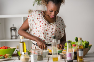 Woman Cooking Salad